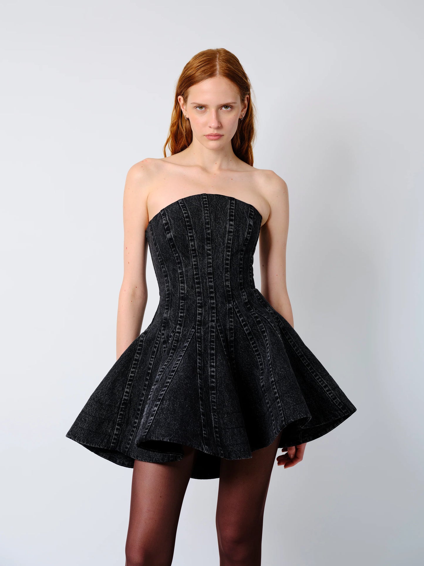 THE LEFA DRESS IN BLACK DENIM