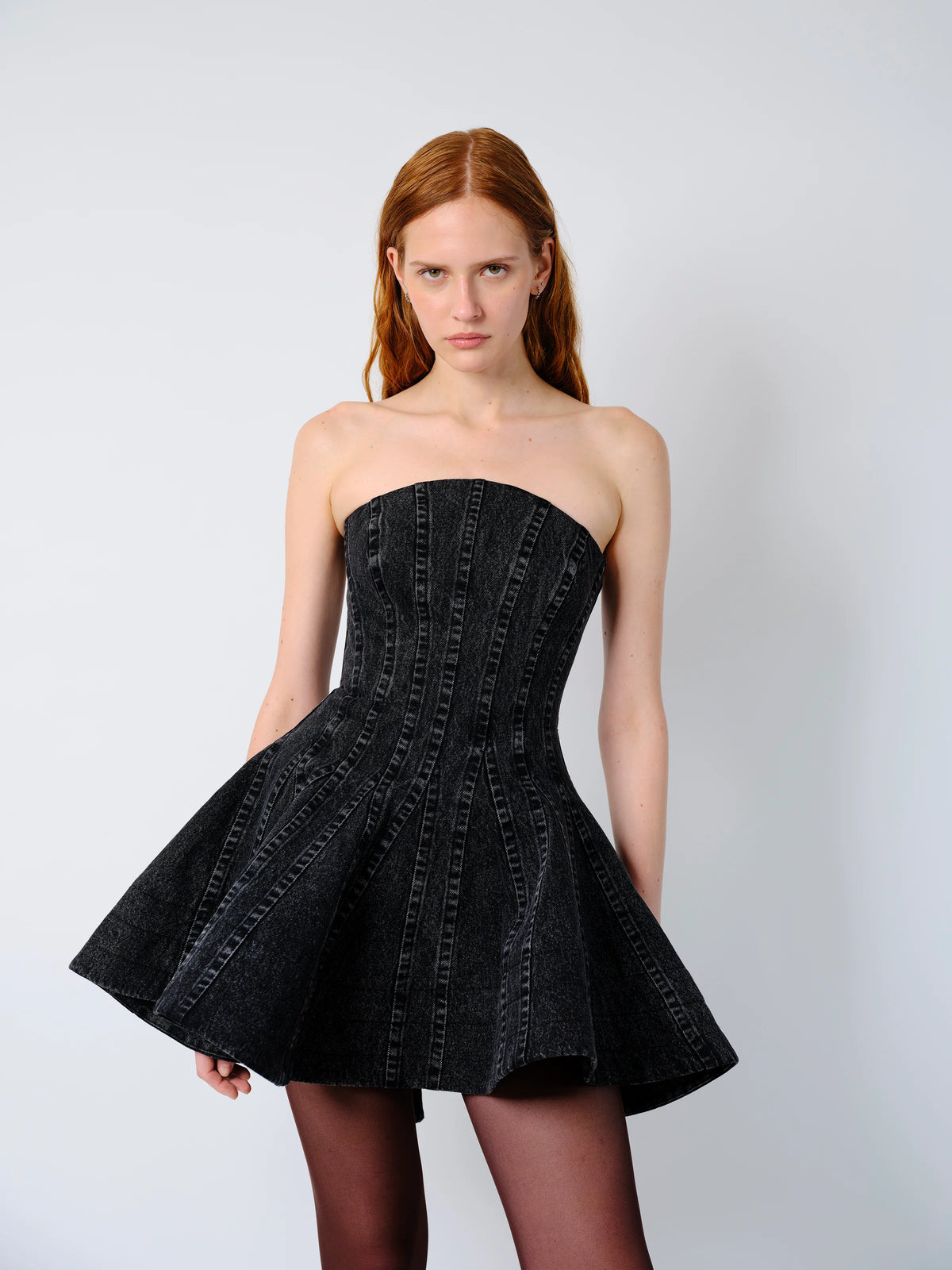 THE LEFA DRESS IN BLACK DENIM