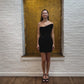 BLACK SCULPTED MINI DRESS