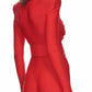 RED STRETCH JUMPSUIT WITH GLOVES