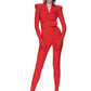 RED STRETCH JUMPSUIT WITH GLOVES