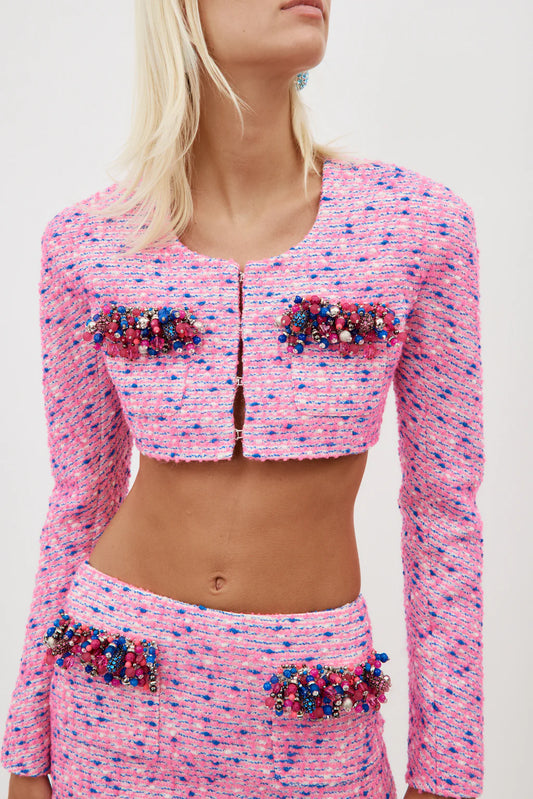 CRYSTAL GRAPE CROPPED BLAZER