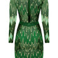CRYSTAL EMBELLISHED LACE ZIGZAG MINI DRESS WITH CUTOUT DETAILS