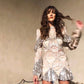 SEQUINED BEADED MINI LACE DRESS