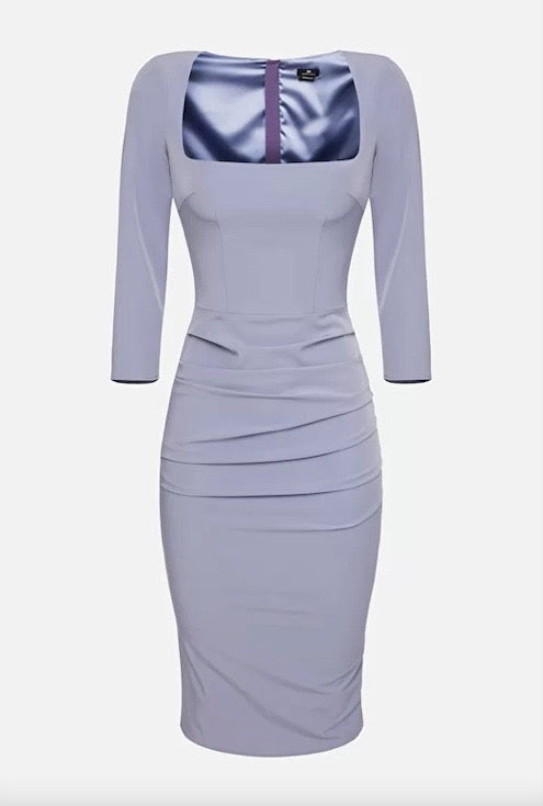 STRECH PENCIL DRESS WITH 3/4 LENGTH SLEEVES