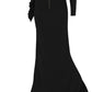 HIGH NECK ONE SHOULDER MAXI DRESS WITH RUFFLED HIGH SLIT